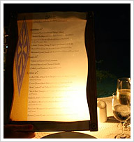 Sheer Restaurant Menu